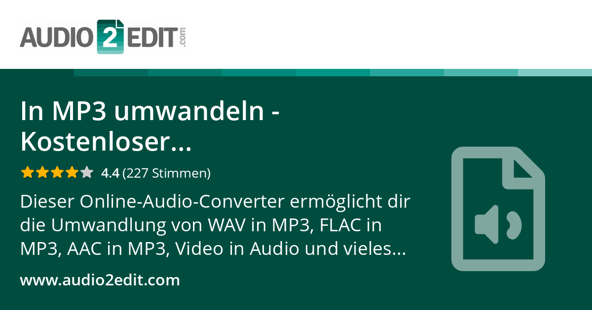 In MP3 umwandeln Kostenloser OnlineAudioConverter
