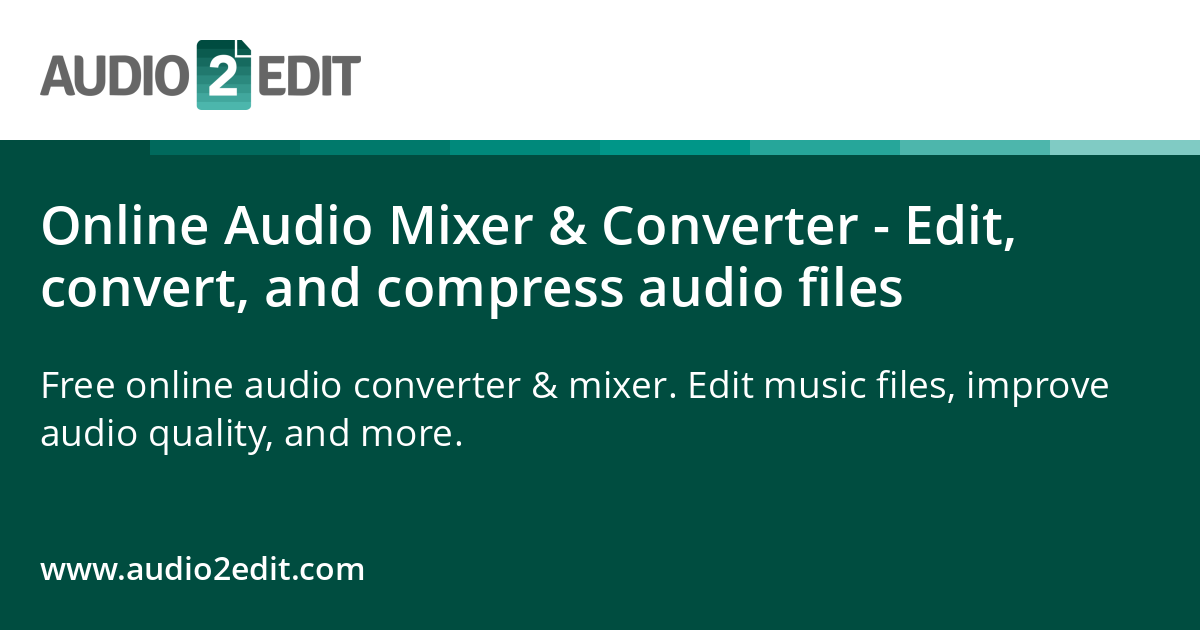 Audio2Edit Tools - Convert Audio, Cut Tracks and Compress Files