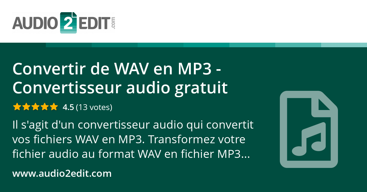 Convertir de WAV en MP3 Convertisseur audio gratuit