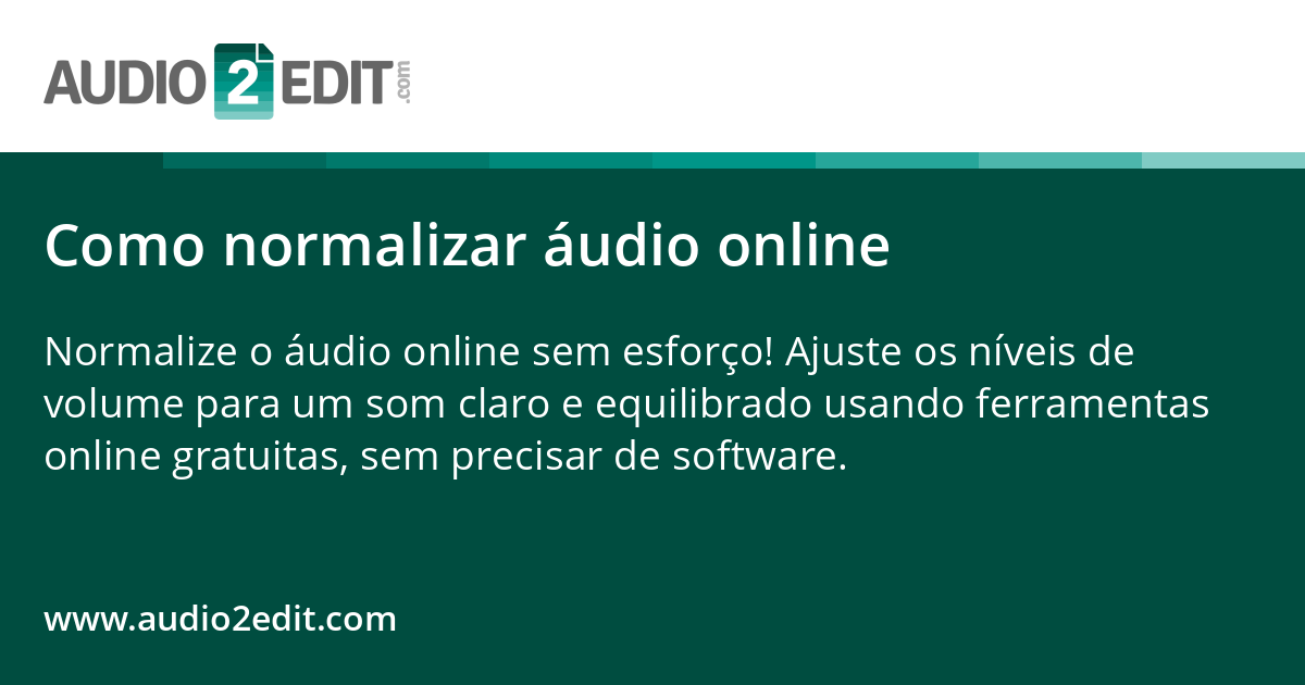 Normalizar Como normalizar áudio online